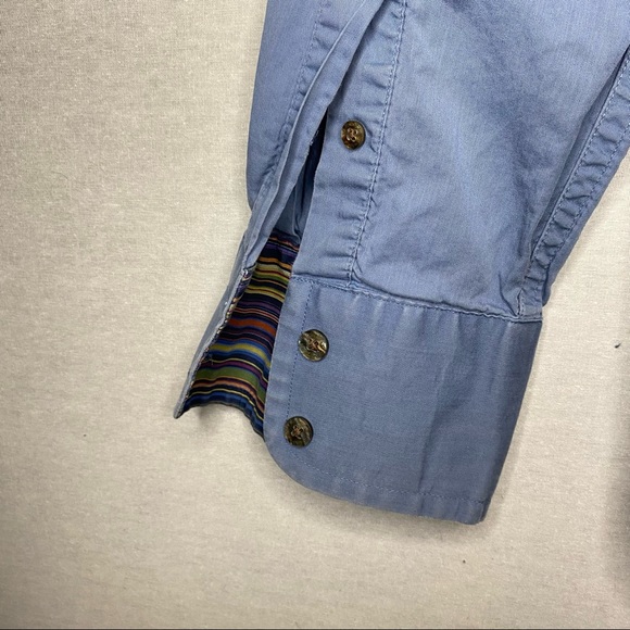 Robert Graham Men’s Dress Shirt Blue with
Contrast Cuffs Size XL - Picture 10 of 13